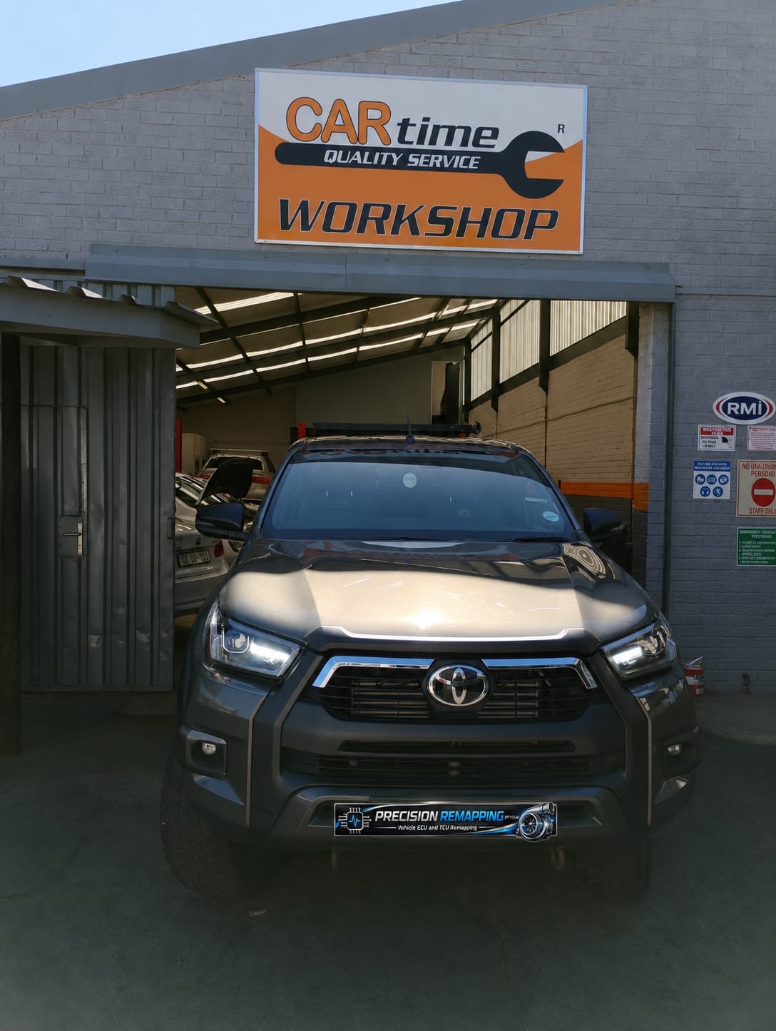 Toyota Hilux at the Dynamic Motorsport Bellville workshop